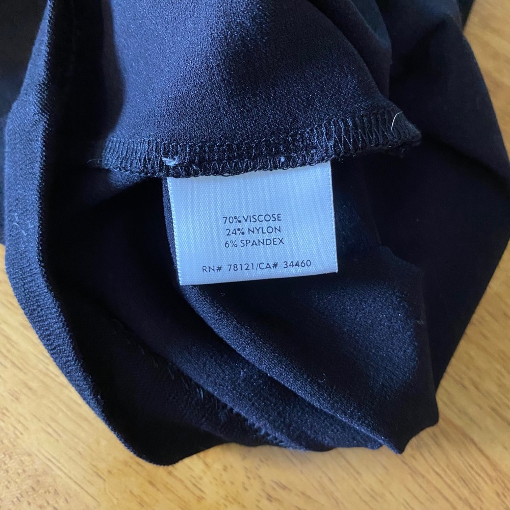 Eileen Fisher Straight Leg Pants Women M Black Stretch Knit Casual Travel Office - Picture 6 of 9